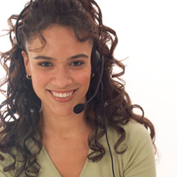 stock photo of woman with headset